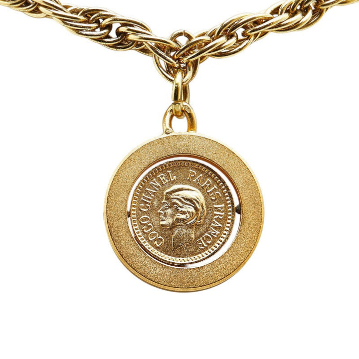 Top Quality Chanel Vintage Coco Mark Chain Necklace Gold