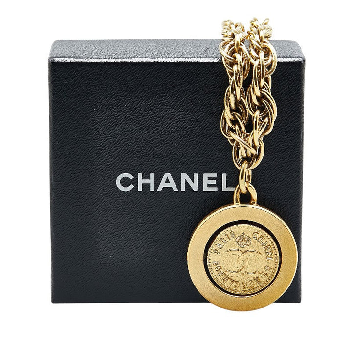 Top Quality Chanel Vintage Coco Mark Chain Necklace Gold