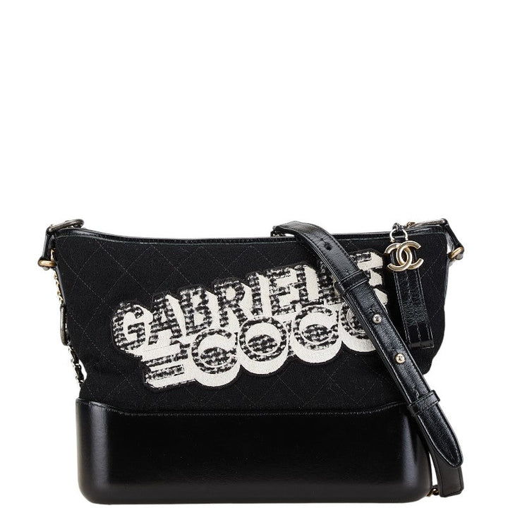 Top Quality Chanel Gabrielle Chain Shoulder Bag Black Felt Leather