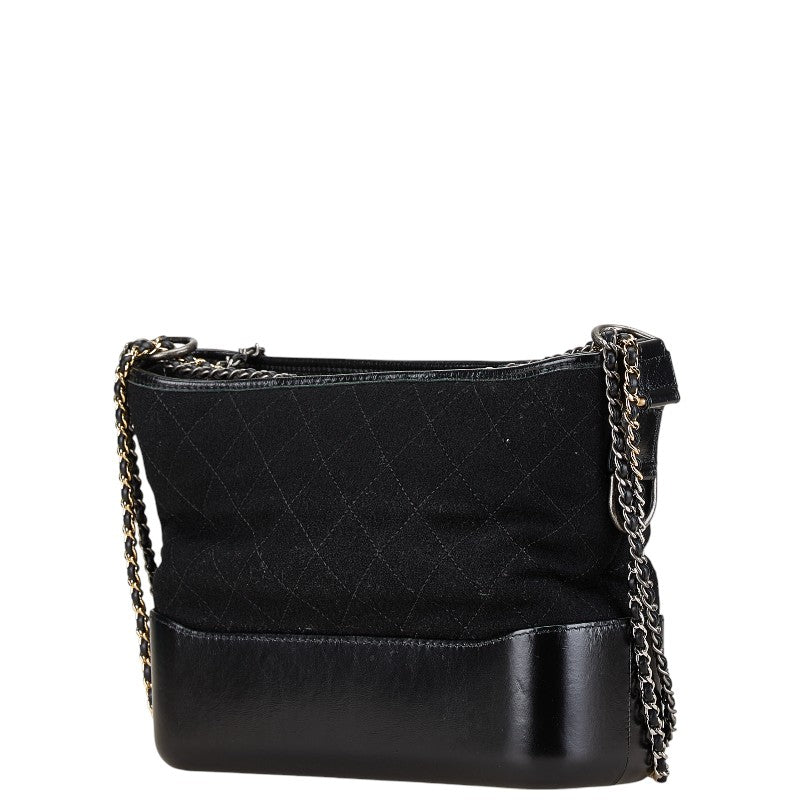 Top Quality Chanel Gabrielle Chain Shoulder Bag Black Felt Leather