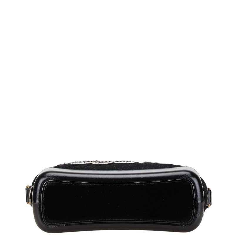 Top Quality Chanel Gabrielle Chain Shoulder Bag Black Felt Leather