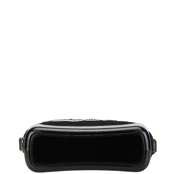 Top Quality Chanel Gabrielle Chain Shoulder Bag Black Felt Leather