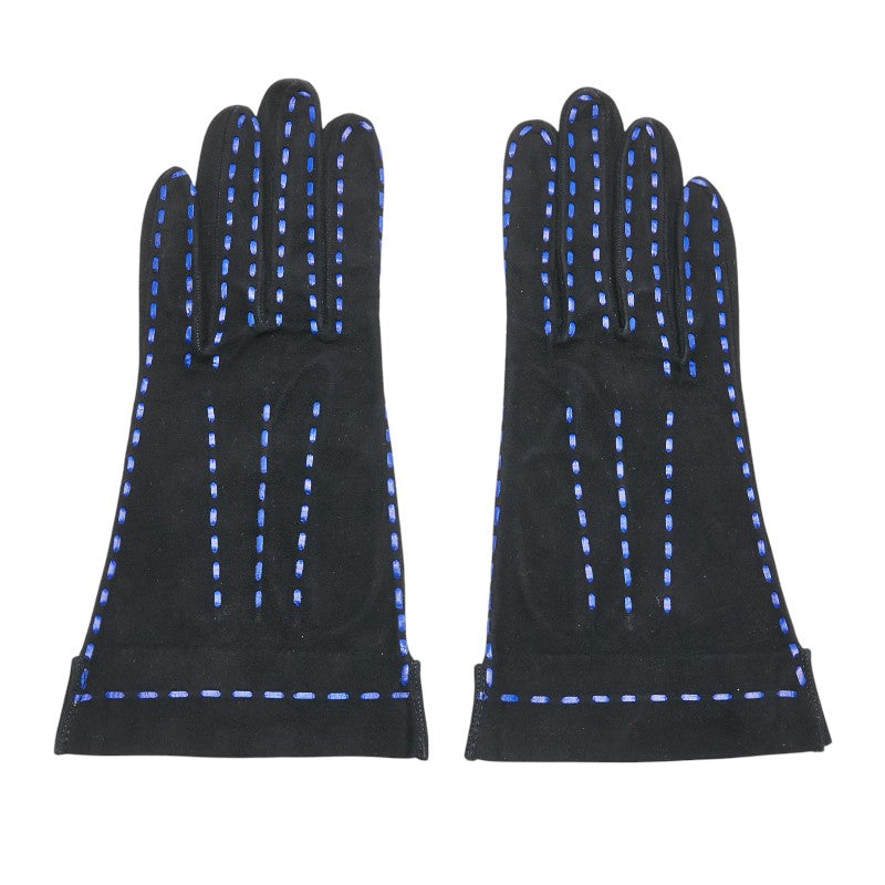 Top Quality Chanel Suede Gloves Black Blue