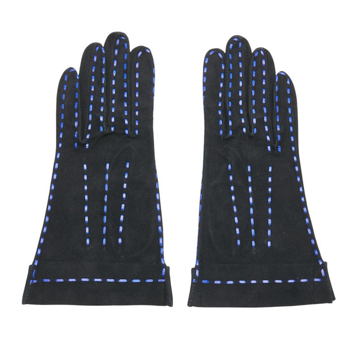 Top Quality Chanel Suede Gloves Black Blue