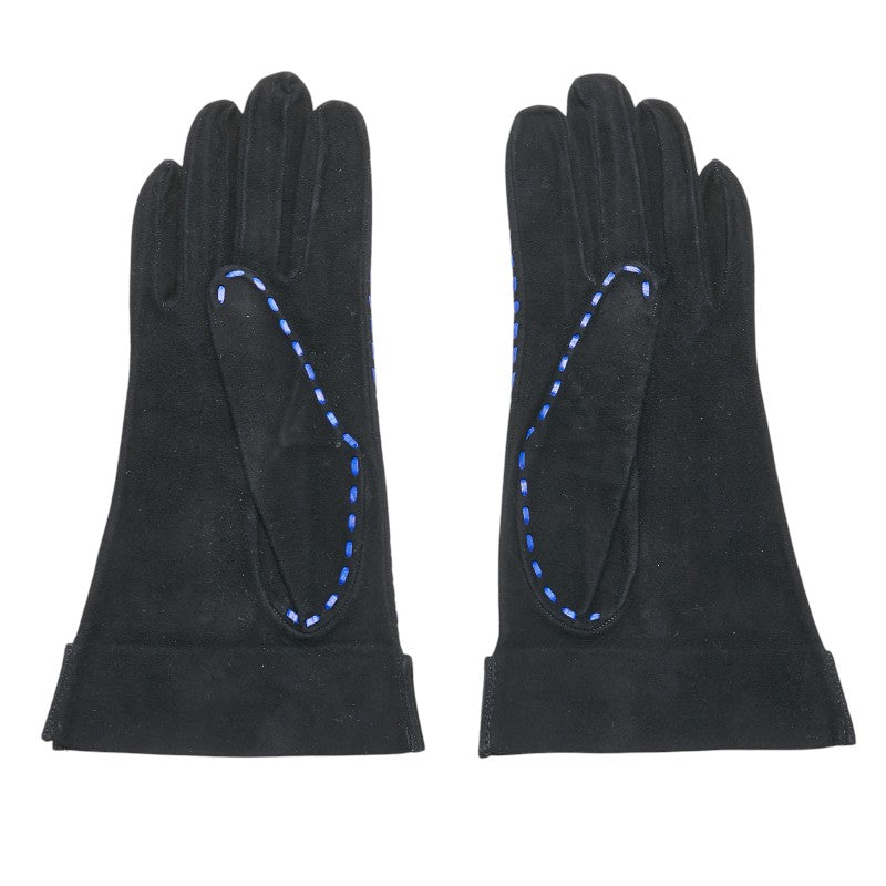 Top Quality Chanel Suede Gloves Black Blue