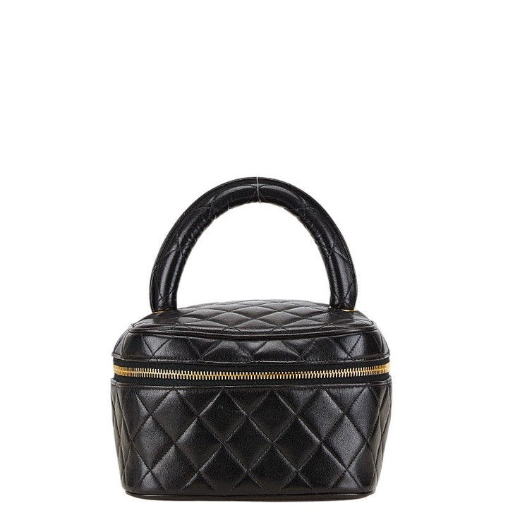 Top Quality Chanel Matelasse Vanity Bag Black Lambskin