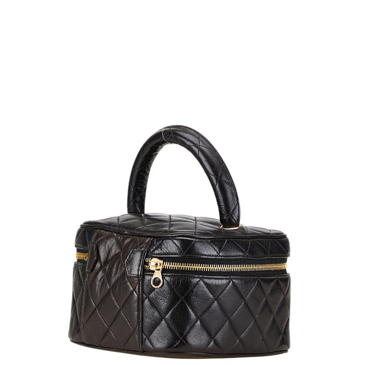 Top Quality Chanel Matelasse Vanity Bag Black Lambskin
