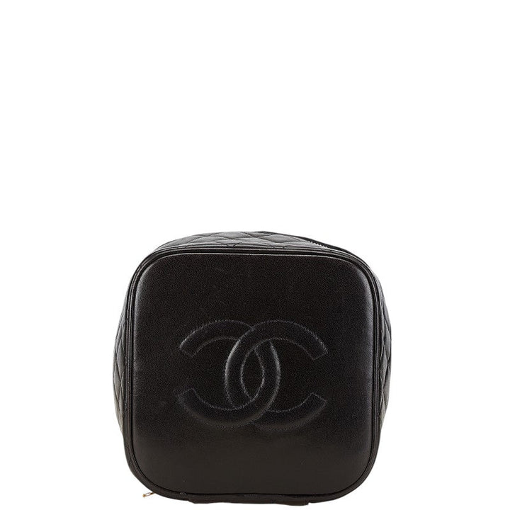 Top Quality Chanel Matelasse Vanity Bag Black Lambskin