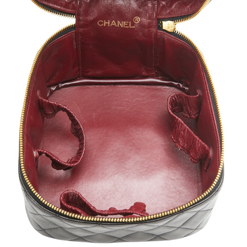 Top Quality Chanel Matelasse Vanity Bag Black Lambskin
