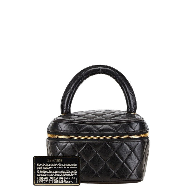 Top Quality Chanel Matelasse Vanity Bag Black Lambskin
