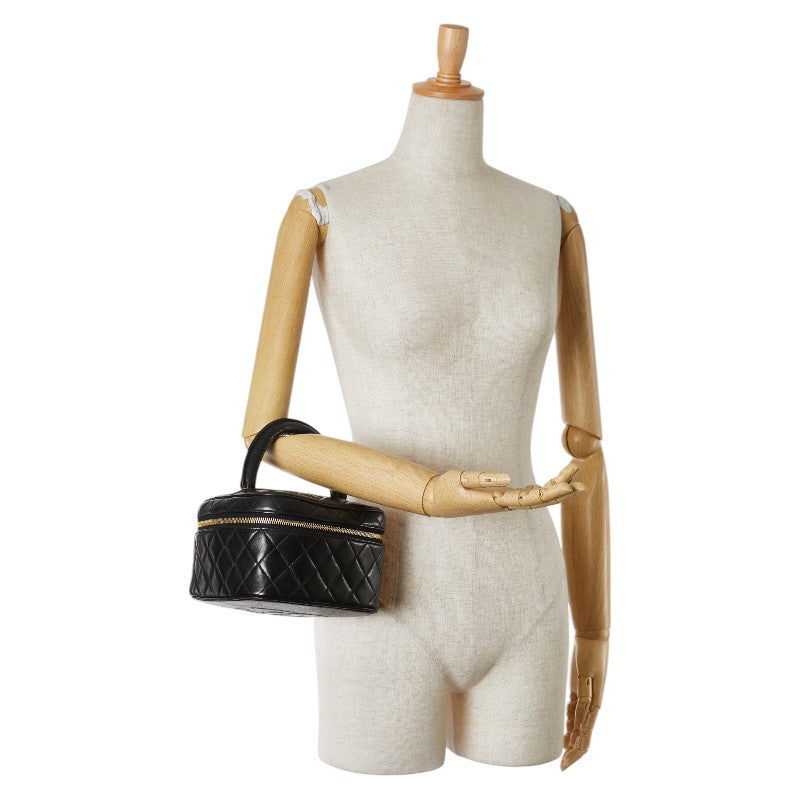 Top Quality Chanel Matelasse Vanity Bag Black Lambskin