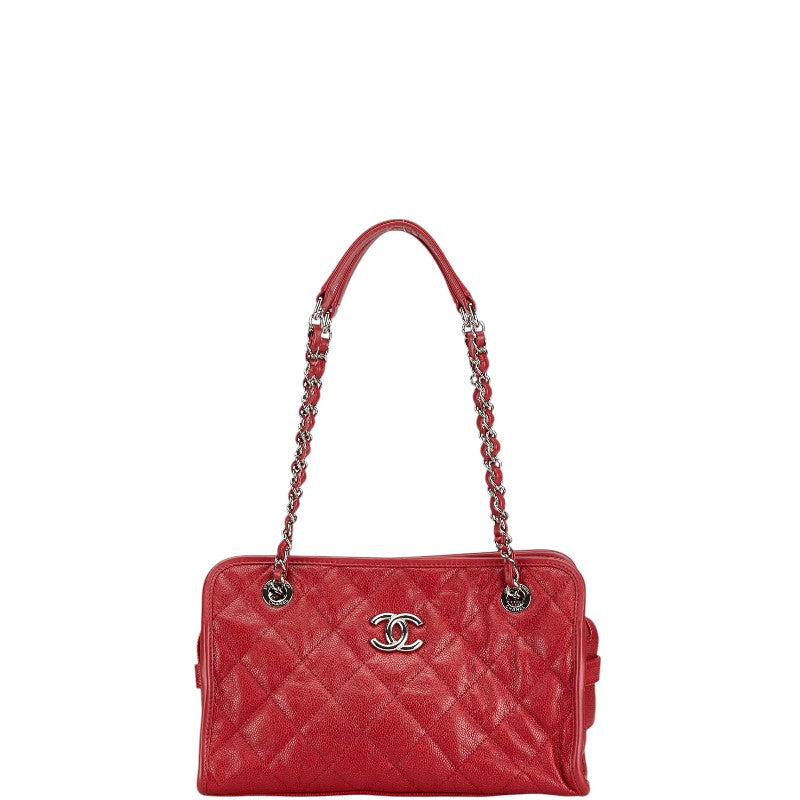 Top Quality Chanel Caviar Matelasse Chain Shoulder Bag Red