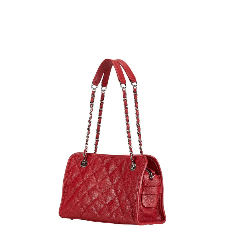 Top Quality Chanel Caviar Matelasse Chain Shoulder Bag Red