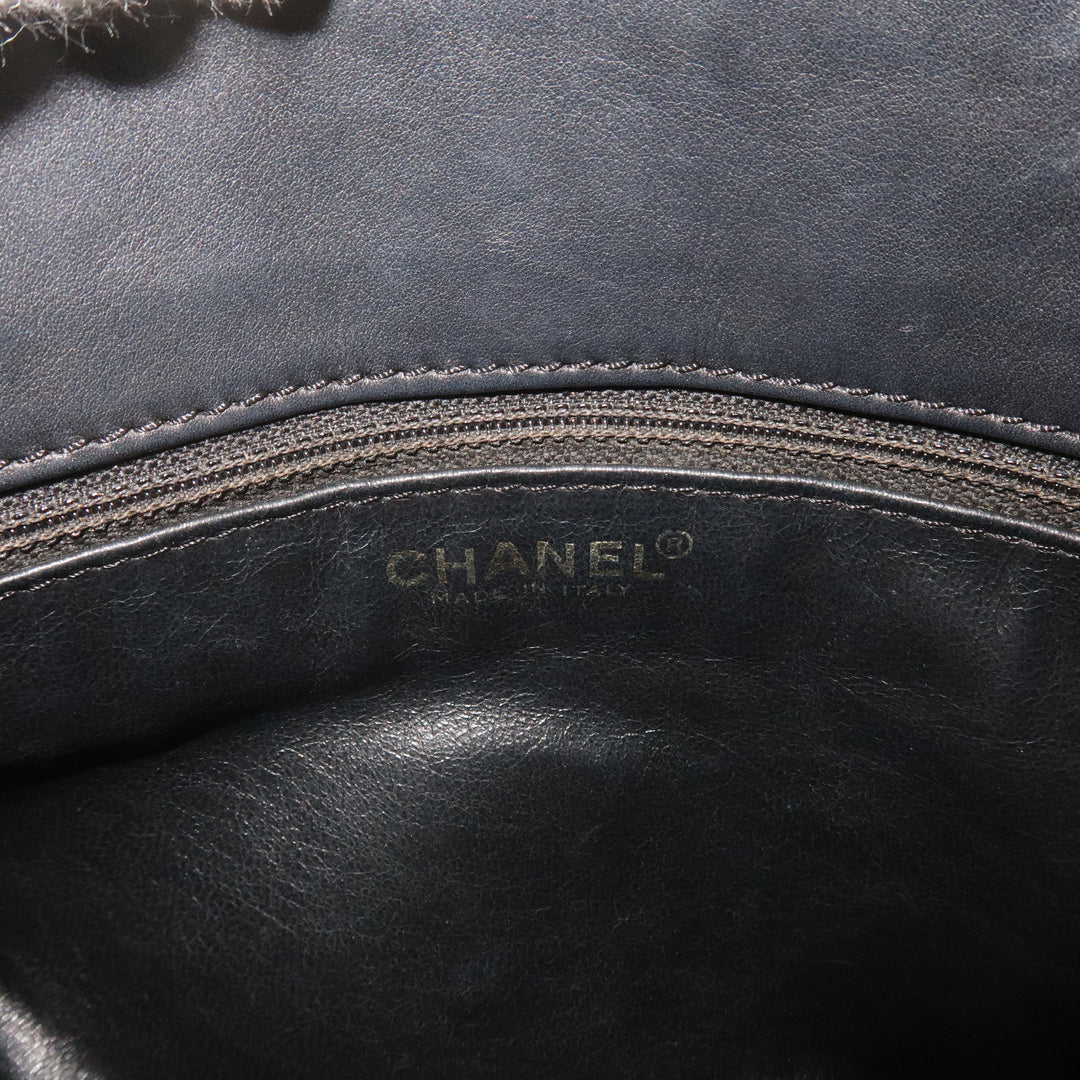 Top Quality Chanel Chocolate Bar Lamb Skin Chain Tote Bag Black A17859
