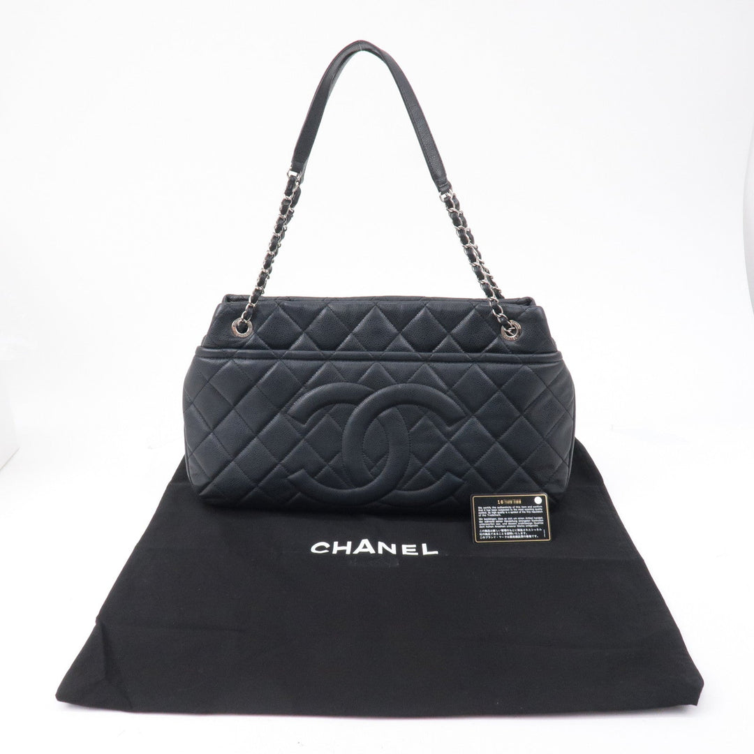 Top Quality Chanel Matelasse Caviar Skin Chain Tote Bag Shoulder Bag Black