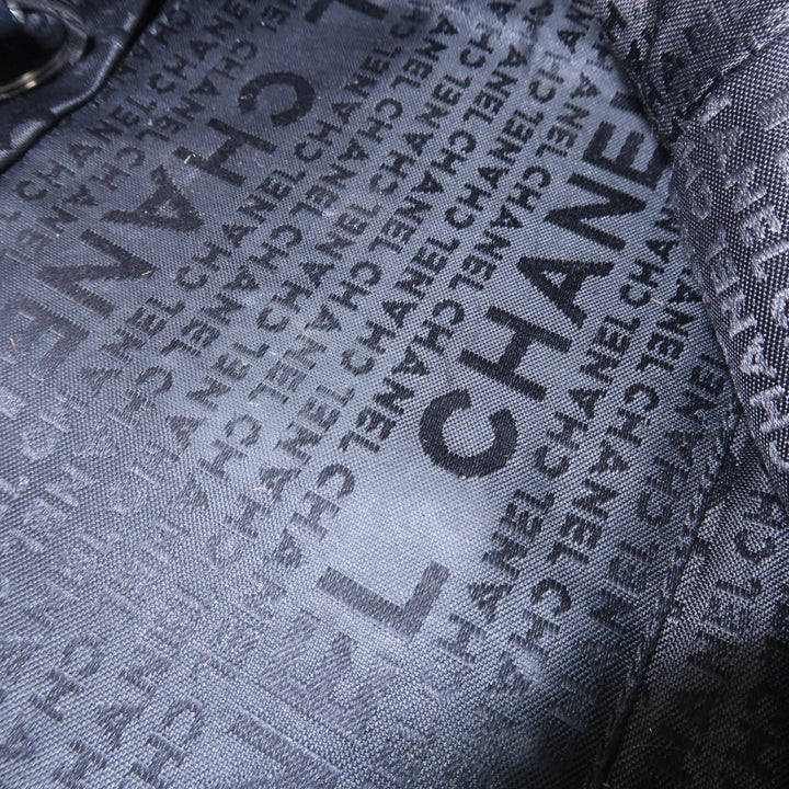 Top Quality Chanel Chocolate Bar Caviar Skin Boston Bag Black A26135