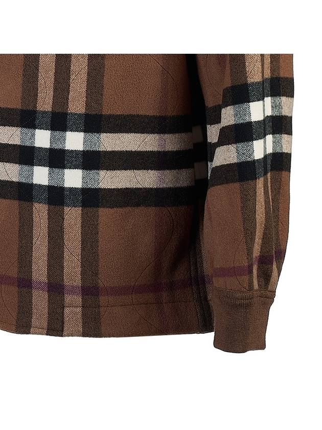 Burberry Quilted Check Wool Blend Bomber Jacket Dark Birch Brown