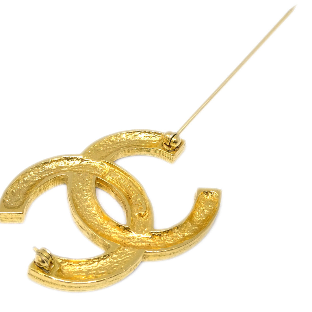 Top Quality Chanel CC Rhinestone Brooch Pin Gold 174