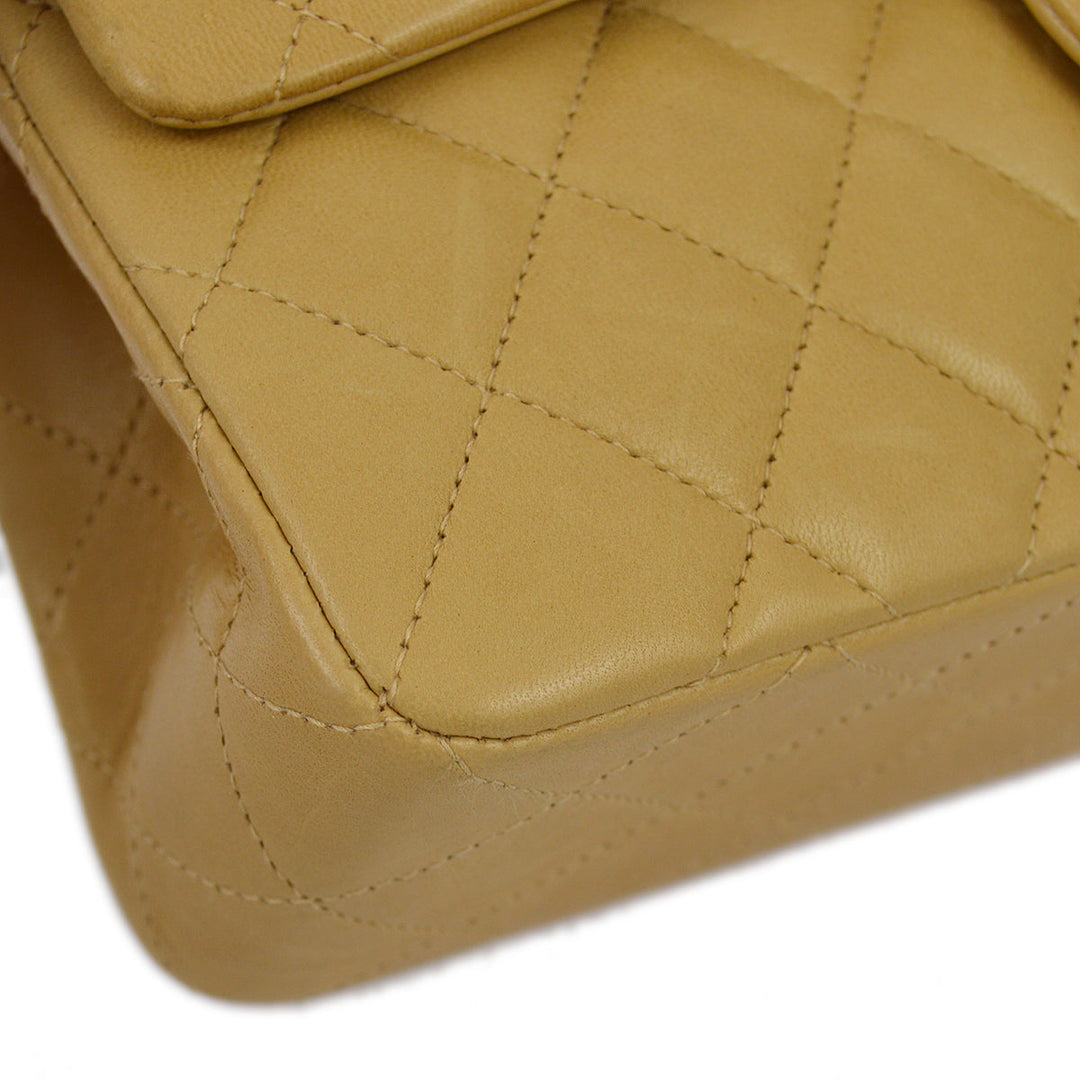 Top Quality Chanel 2000-2001 Beige Lambskin Small Classic Double Flap Shoulder Bag