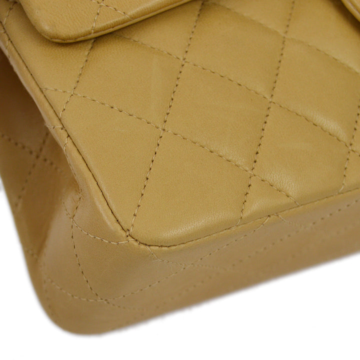Top Quality Chanel 2000-2001 Beige Lambskin Small Classic Double Flap Shoulder Bag