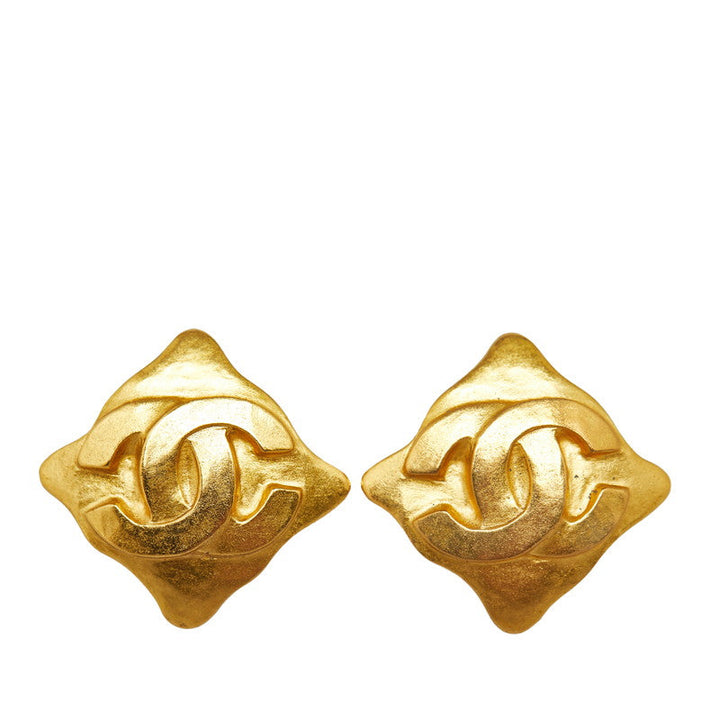 Top Quality Chanel Cocomark Striped Earrings Gold  Ladies Chanel