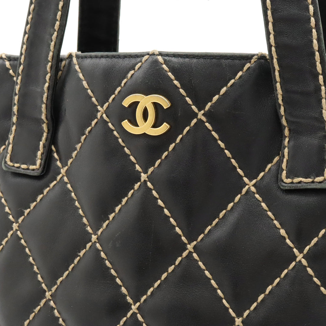 Top Quality Chanel Top Quality Chanel WILDSTETCH COCOMARK TORETH BAG HANDBAG LEADER BLACK BLACK GOLD A18126