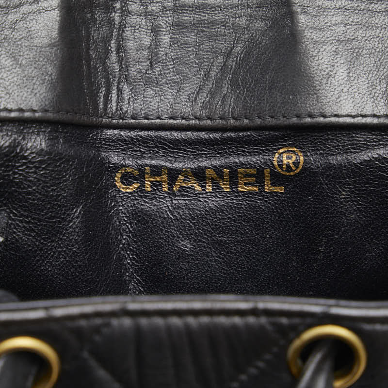Top Quality Chanel Vintage Backpack in Lambskin Leather Black Quilted