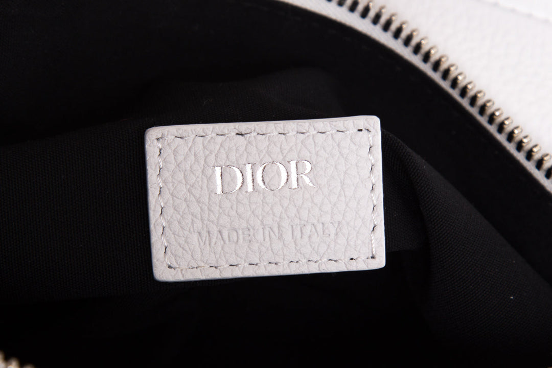 Christian Top quality Dior Ivory Saddle Leather Cross-Body Handbag