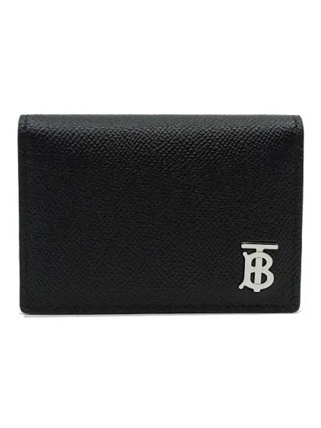 Burberry TB Folding Grainy Leather Card Wallet Black