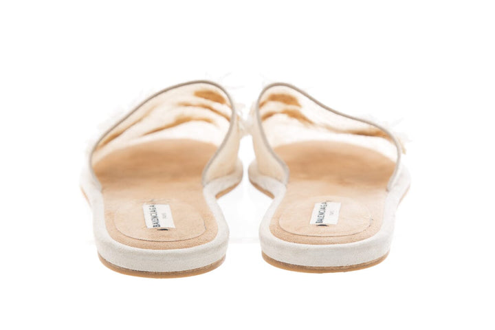 Balenciaga Sheer Floral Lace White Slipper SZ 37
