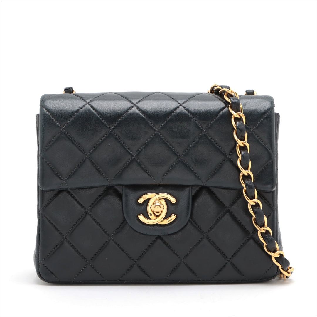 Top Quality Chanel Mini Matrasse  Single Flap Single Chain Bag Navy G  6th