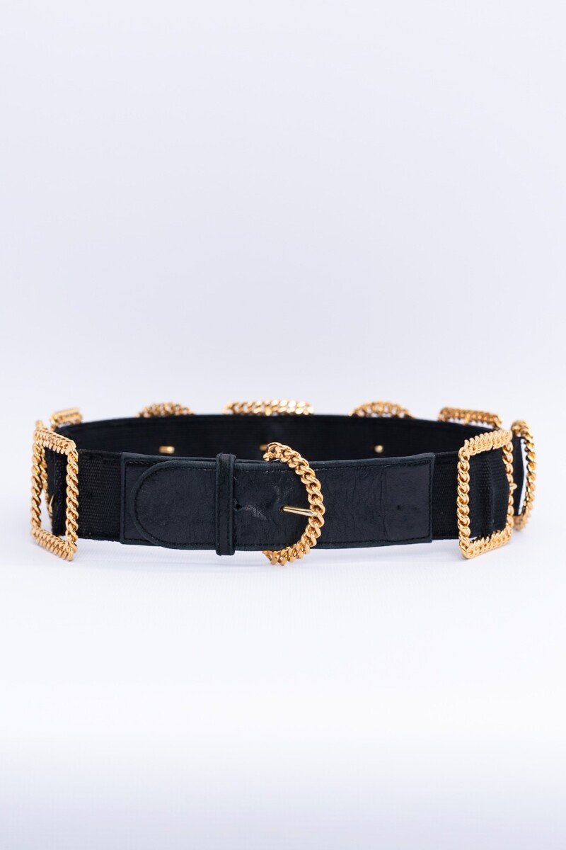 Ceinture noire et dor√©e Chanel
