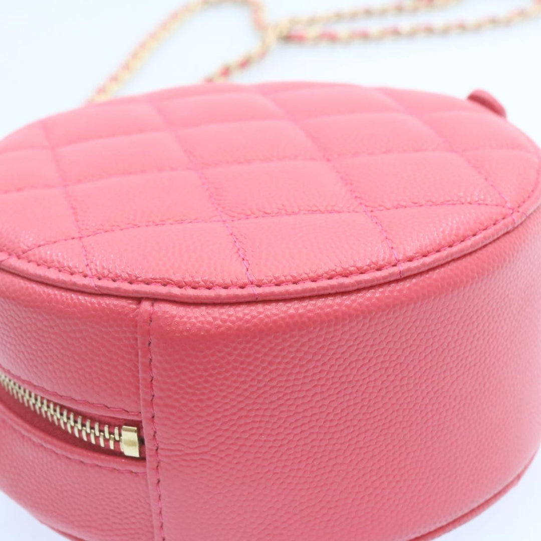Top Quality Chanel Matelasse Caviar Skin Chain Shoulder Bag Pink CC Auth 23651A