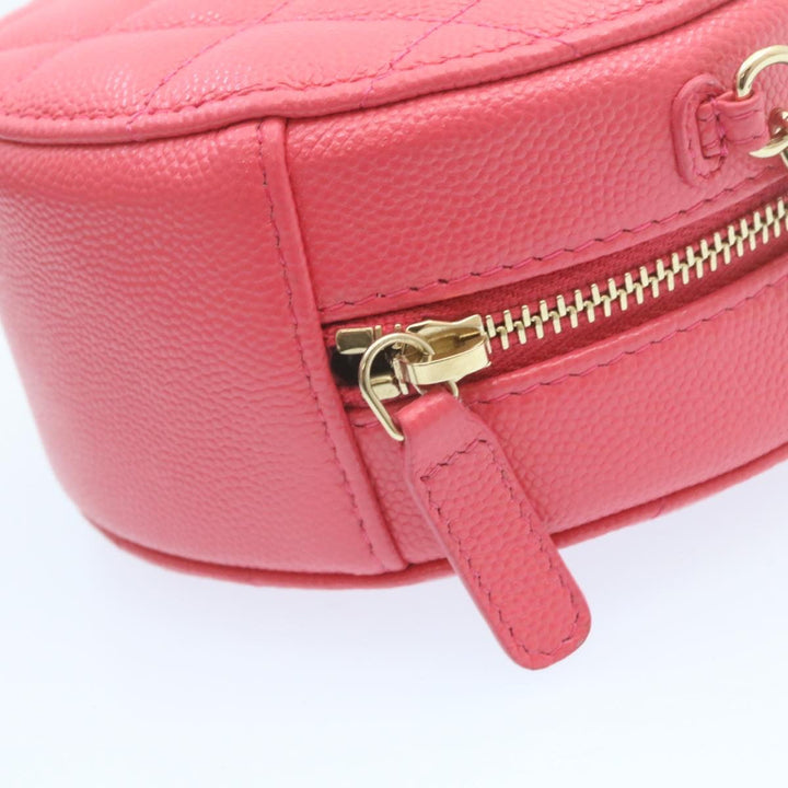 Top Quality Chanel Matelasse Caviar Skin Chain Shoulder Bag Pink CC Auth 23651A