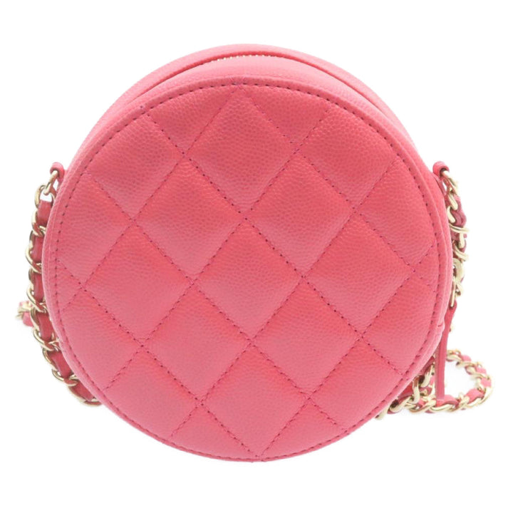 Top Quality Chanel Matelasse Caviar Skin Chain Shoulder Bag Pink CC Auth 23651A