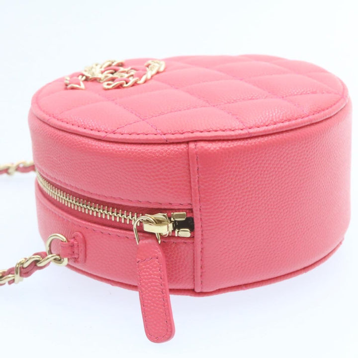 Top Quality Chanel Matelasse Caviar Skin Chain Shoulder Bag Pink CC Auth 23651A