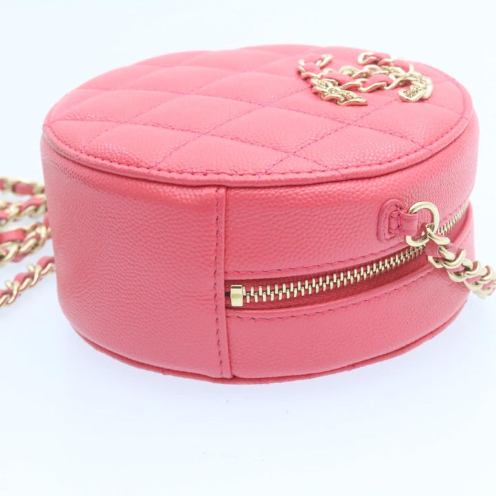 Top Quality Chanel Matelasse Caviar Skin Chain Shoulder Bag Pink CC Auth 23651A