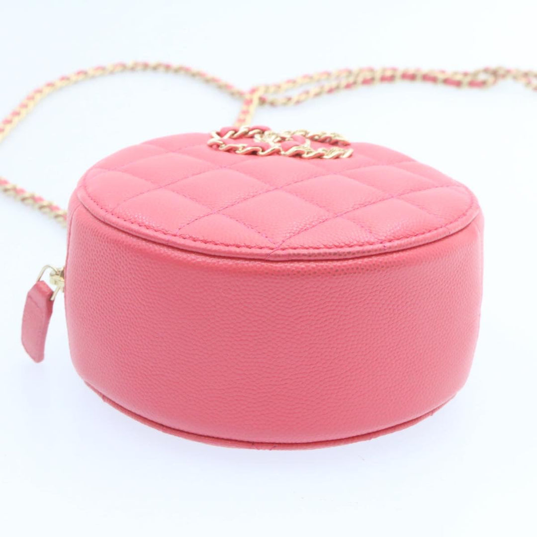Top Quality Chanel Matelasse Caviar Skin Chain Shoulder Bag Pink CC Auth 23651A