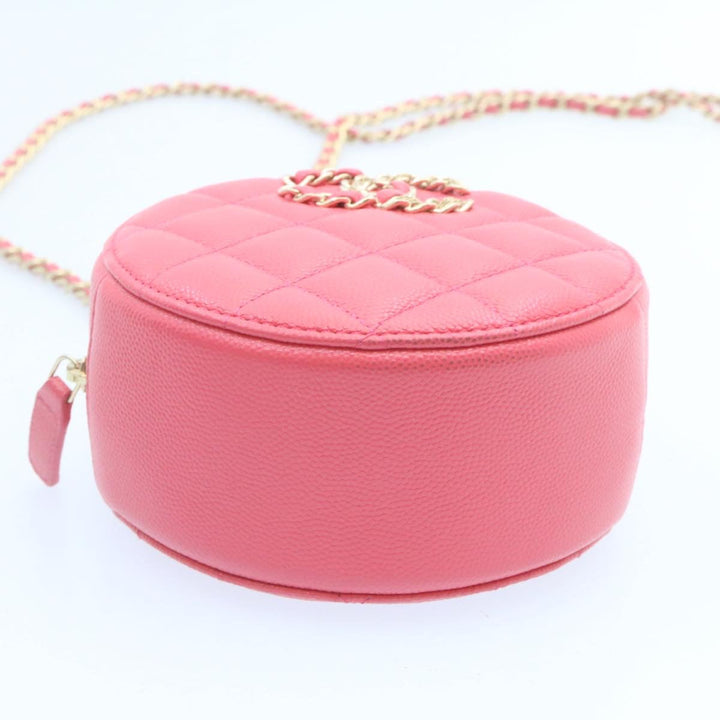 Top Quality Chanel Matelasse Caviar Skin Chain Shoulder Bag Pink CC Auth 23651A