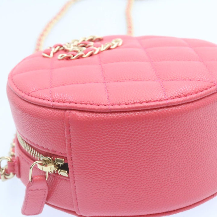 Top Quality Chanel Matelasse Caviar Skin Chain Shoulder Bag Pink CC Auth 23651A
