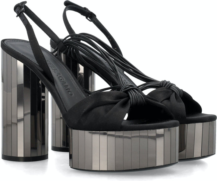 PLATFORM SANDAL WITH MIRRORED HEEL