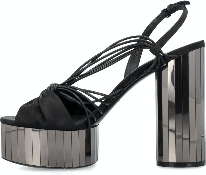 PLATFORM SANDAL WITH MIRRORED HEEL