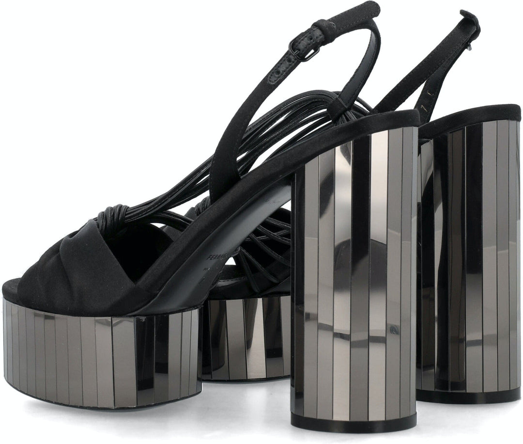 PLATFORM SANDAL WITH MIRRORED HEEL