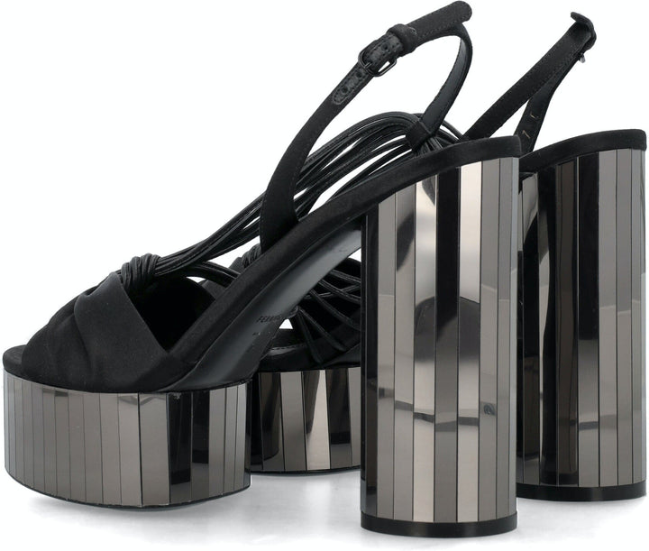 PLATFORM SANDAL WITH MIRRORED HEEL