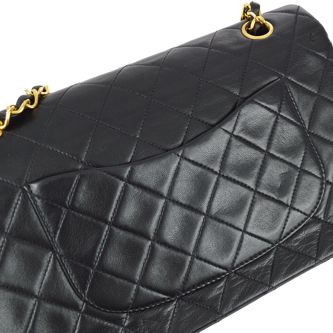 Top Quality Chanel 1991-1994 Classic Double Flap Medium Black Lambskin
