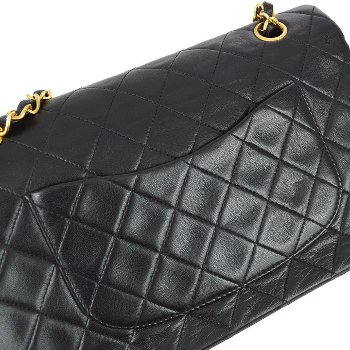Top Quality Chanel 1991-1994 Classic Double Flap Medium Black Lambskin
