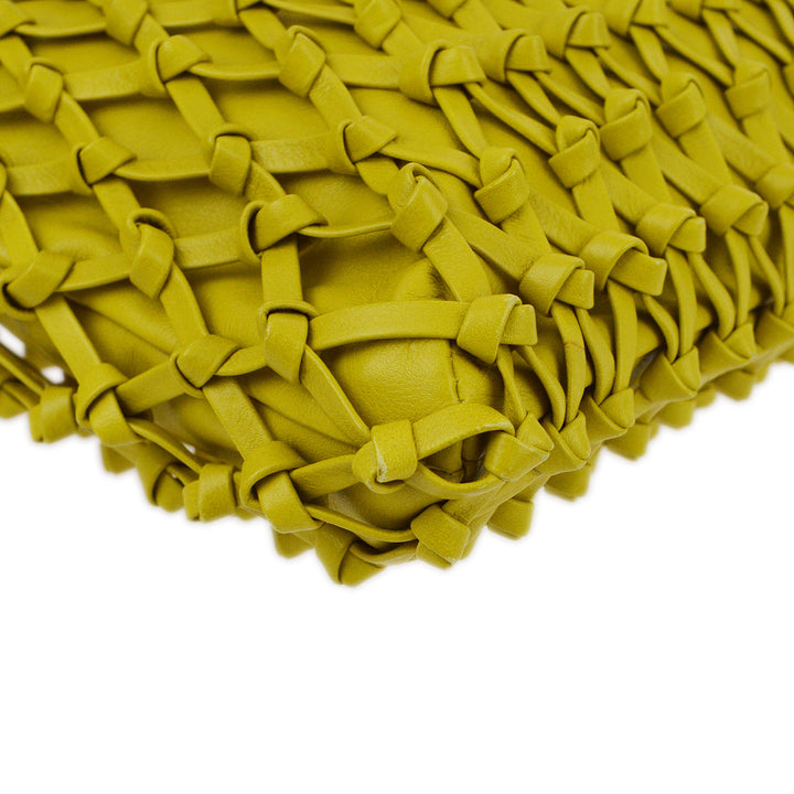 Top Quality Chanel Green Lambskin Braided Shoulder Bag