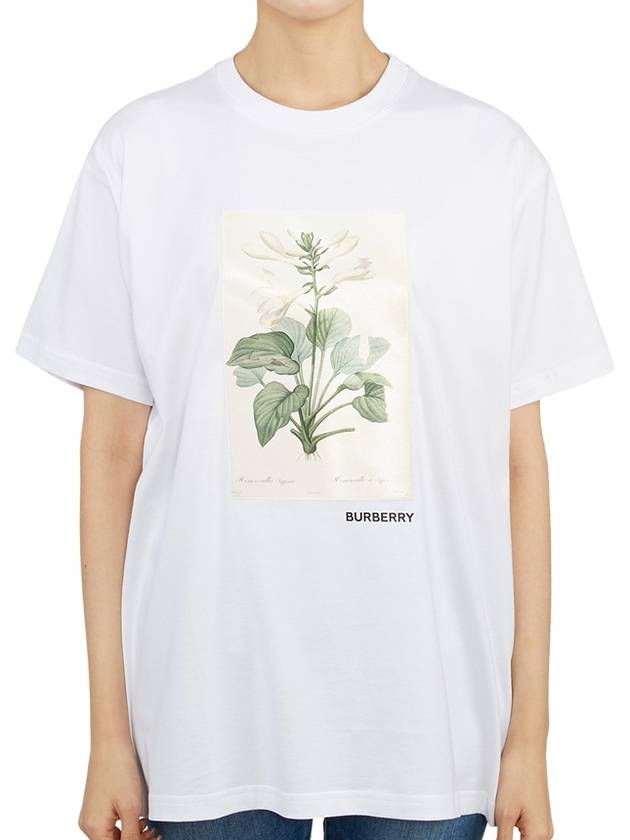 Burberry Botanical Sketch Cotton Overfit Short Sleeve T-Shirt White