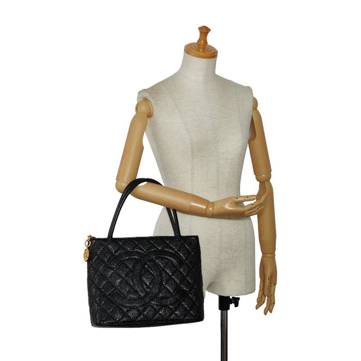 Top Quality Chanel   Cocomark Tooth Bag houlder Bag Black Caviar S  CHANEL