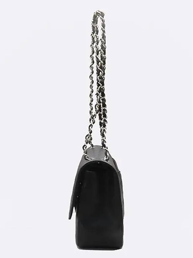 A58600 Caviar silver classic jumbo L size chain shoulder bag Chanel